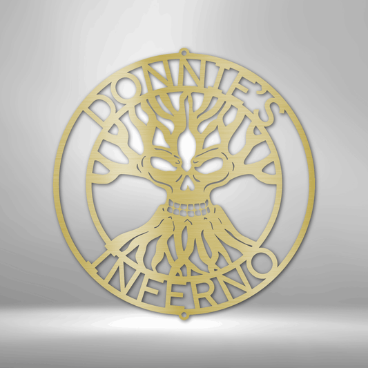 Skull Family Tree Monogram - Steel Sign