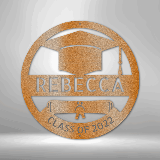 Grad Cap Monogram - Steel Sign