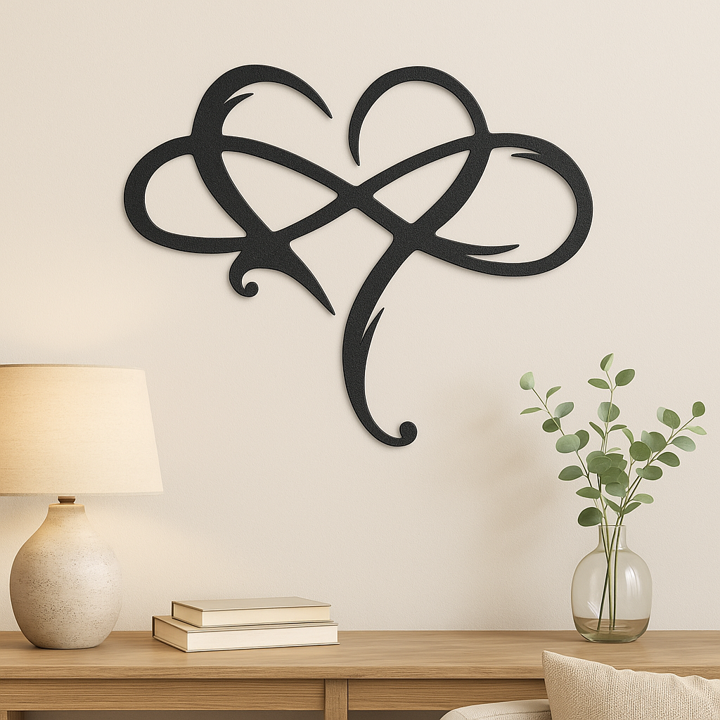 Infinity and Heart - Steel Sign
