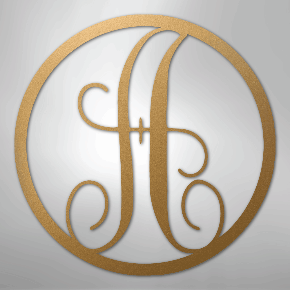 Monogram Csm Fancy Initial Circle Monogram - Steel sign – Amazing Monograms