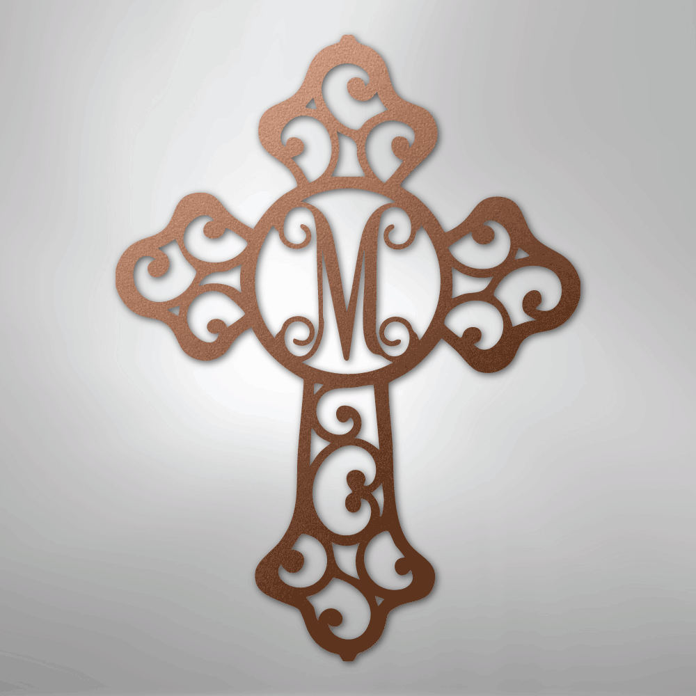 Monogram Csm Initial Cross Monogram - Steel Sign – Amazing Monograms