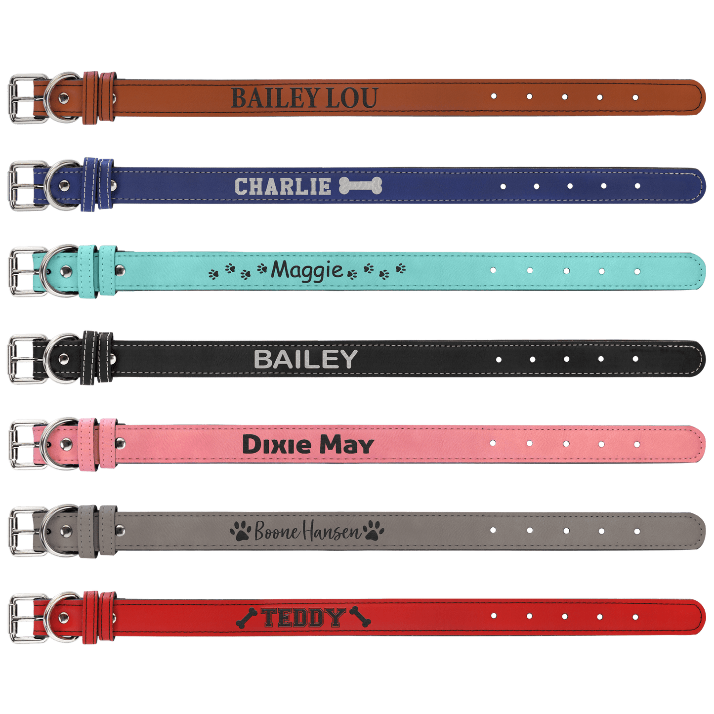 Leatherette Personalized Pet Collar