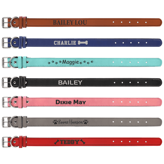 Leatherette Personalized Pet Collar