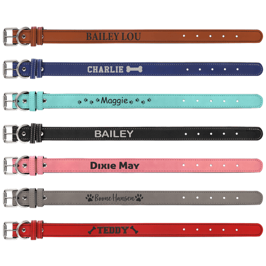 Leatherette Personalized Pet Collar