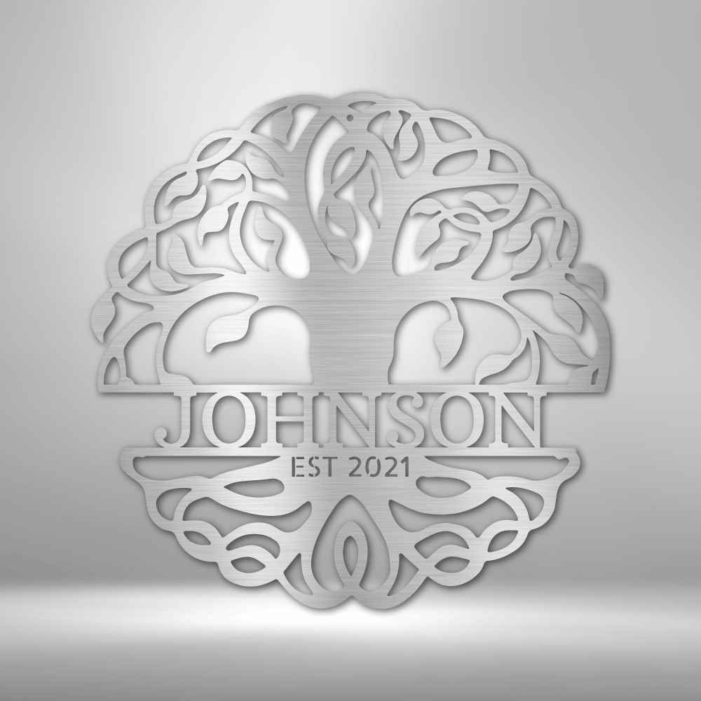 Fancy Tree of Life Monogram - Steel Sign – Amazing Monograms