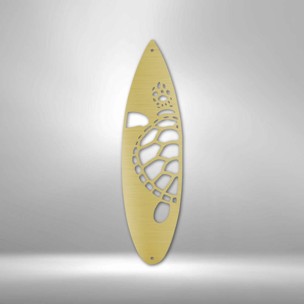 Surf Board Turtle - Steel Sign