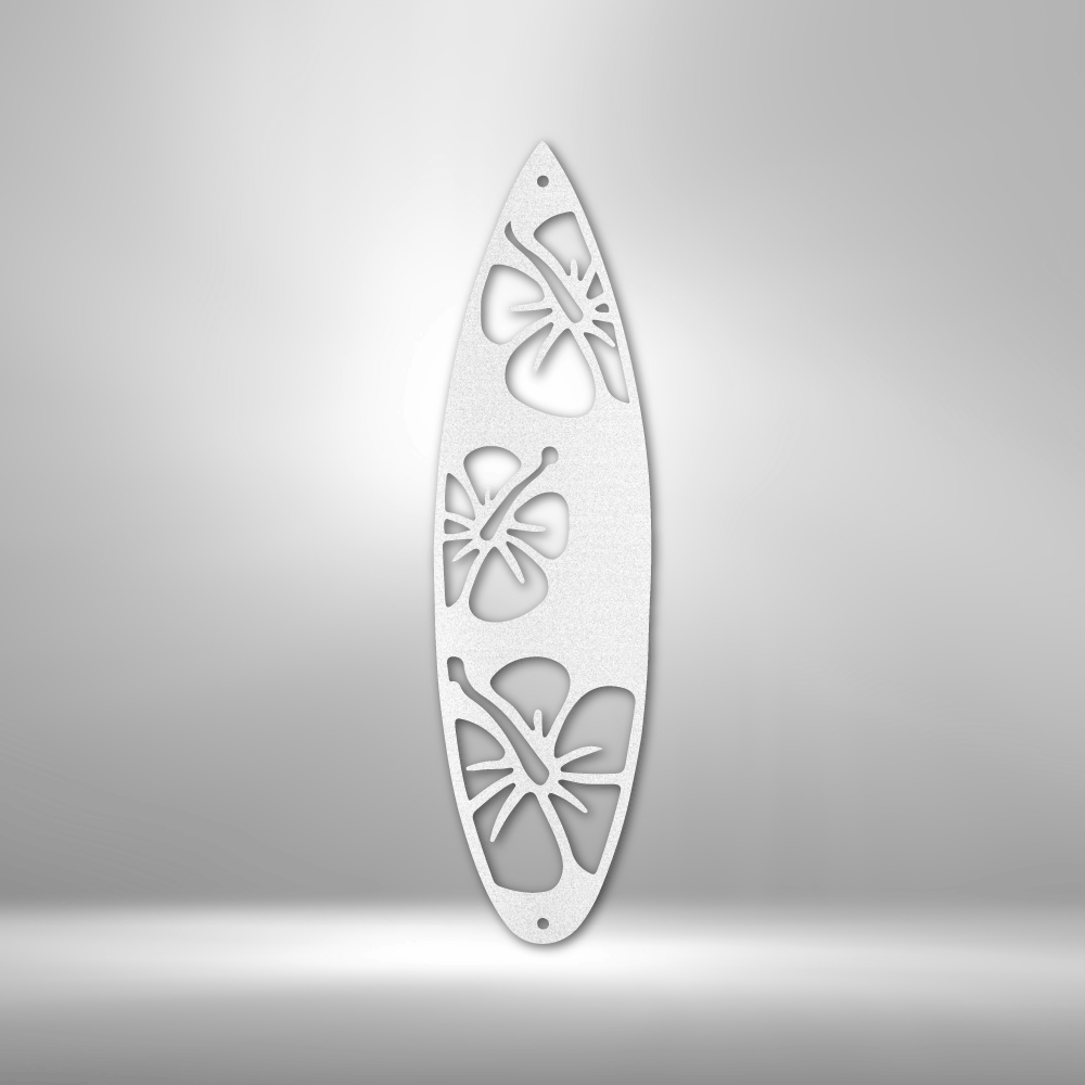 Surf Board Flowers - Steel Sign