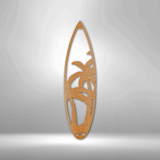 Surf Board Palm Trees - Steel Sign