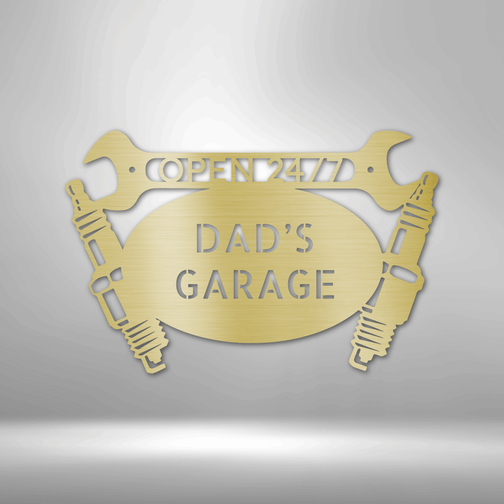 Car Garage Monogram - Steel Sign