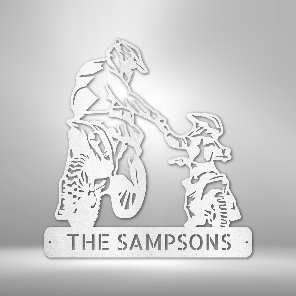 Father and Son Motorcross Monogram - Steel Sign
