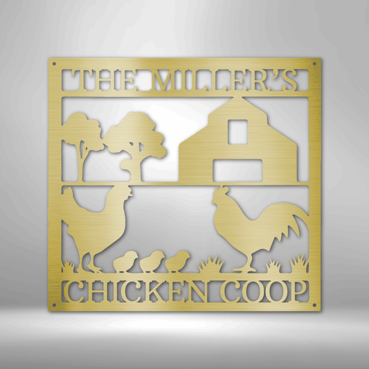 Chicken Coop Monogram - Steel Sign