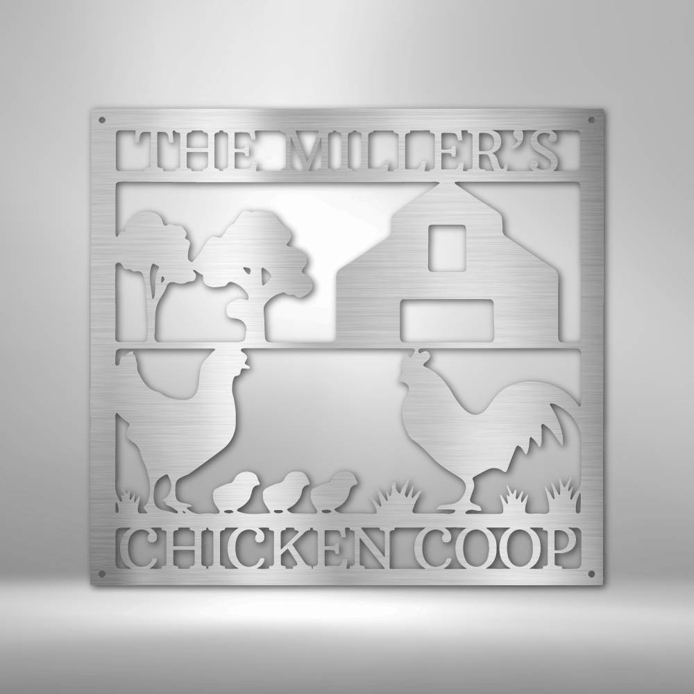 Chicken Coop Monogram - Steel Sign