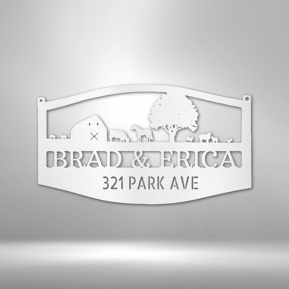 Monogram Scene Farm Scene Monogram - Steel Sign – Amazing Monograms