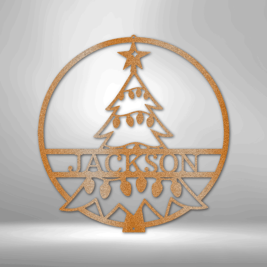 Christmas Tree Monogram - Steel Sign