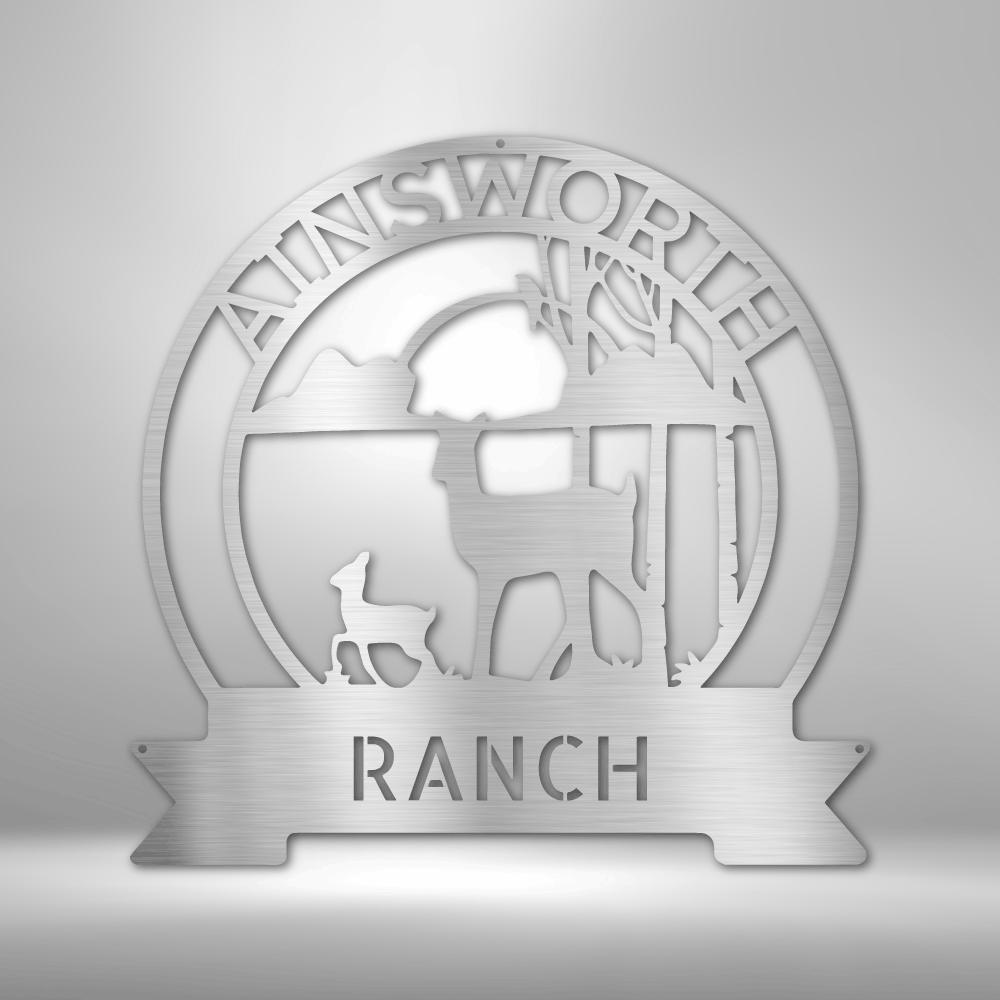 Ranch Sun Set Monogram - Steel sign