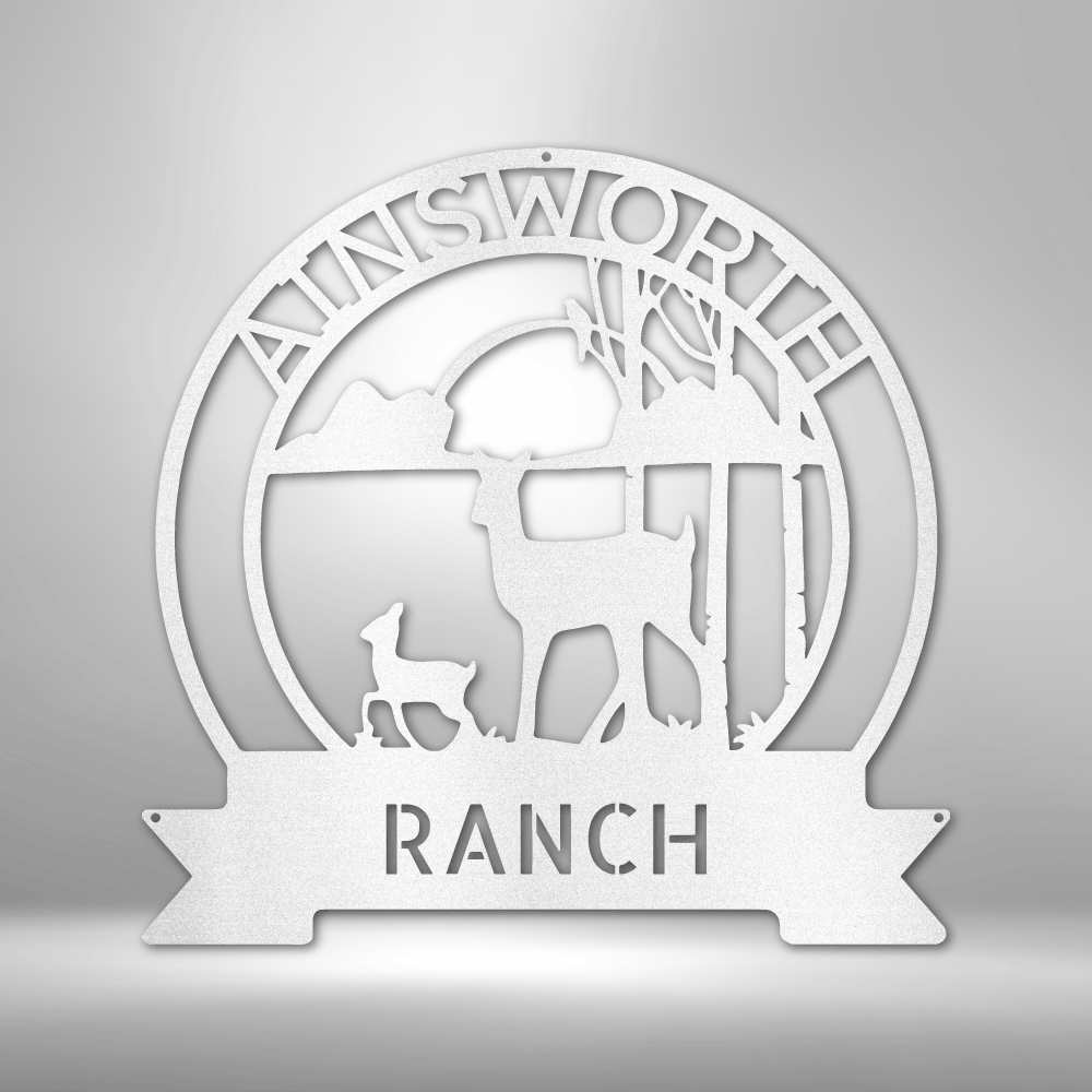 Ranch Sun Set Monogram - Steel sign