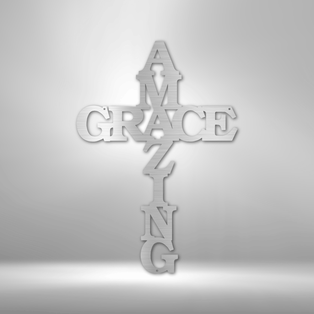 Amazing Grace Cross - Steel Sign