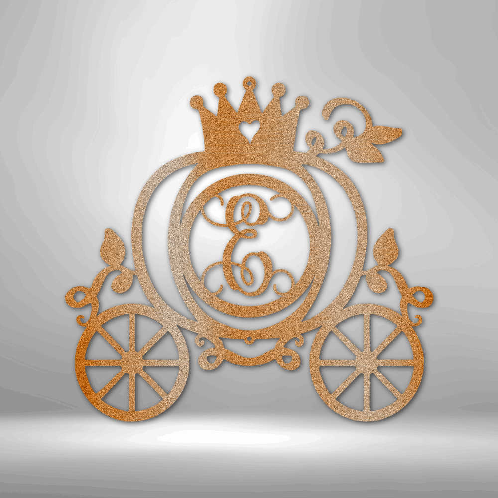 Carriage Initial Monogram - Steel Sign