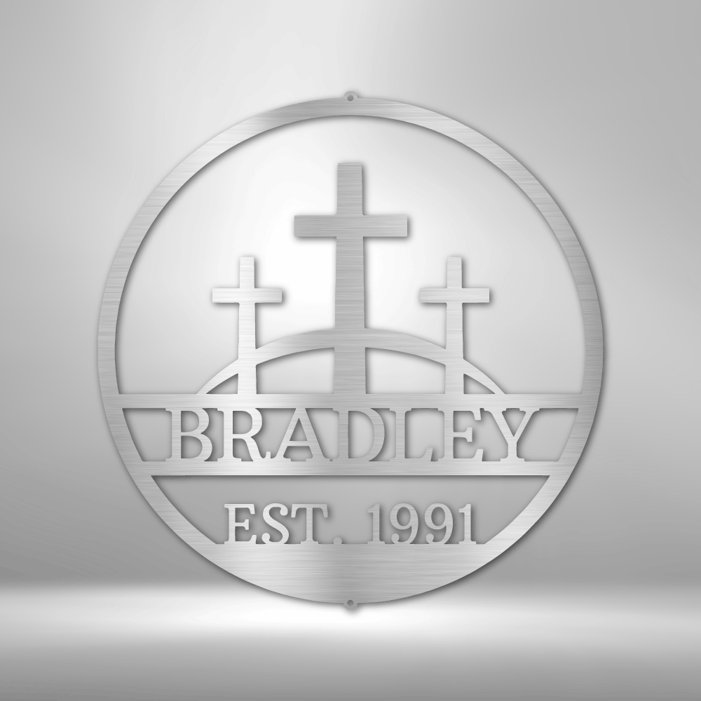 Monogram Csm Three Crosses Monogram - Steel Sign – Amazing Monograms