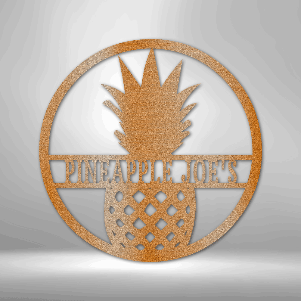 Pineapple Monogram - Steel Sign