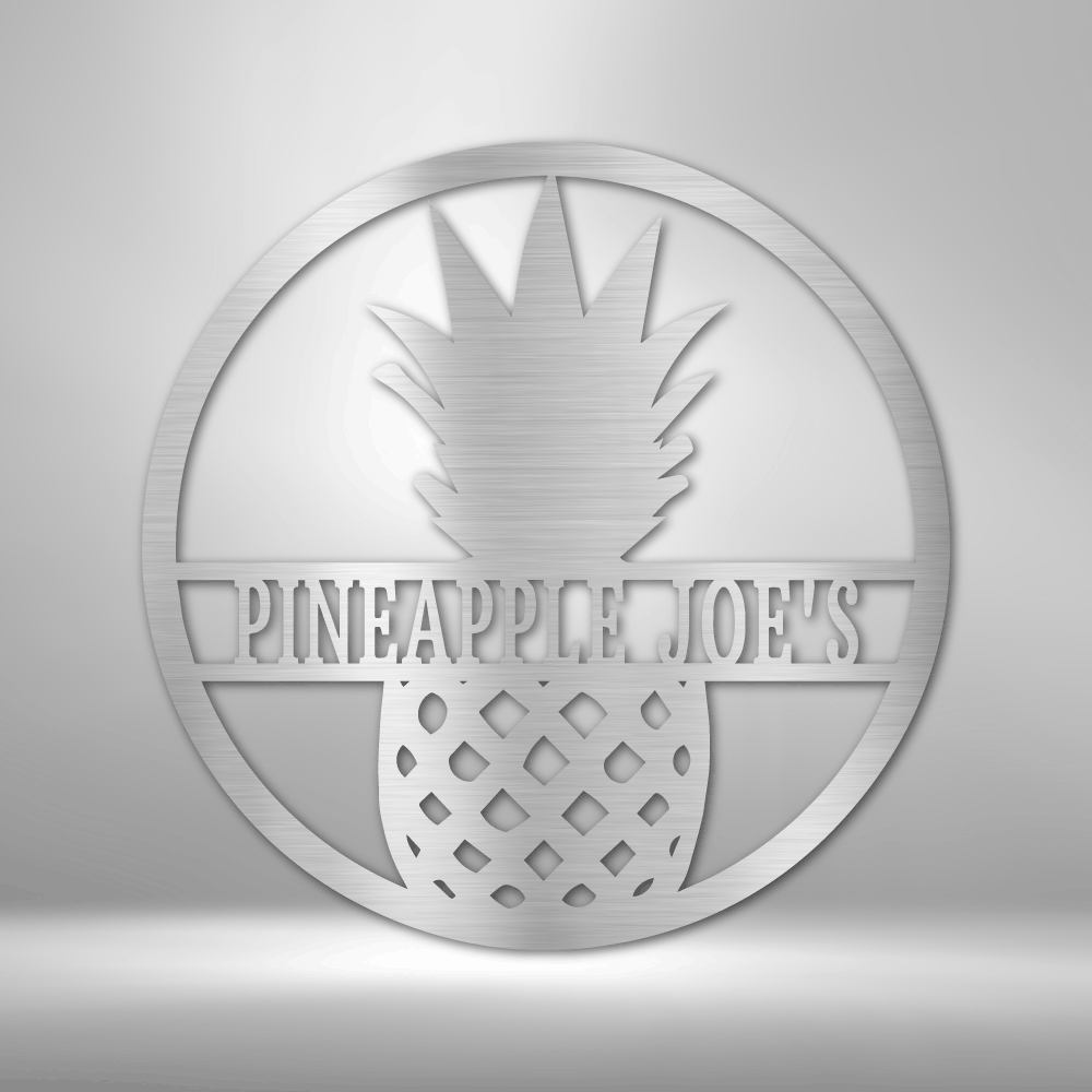 Pineapple Monogram - Steel Sign