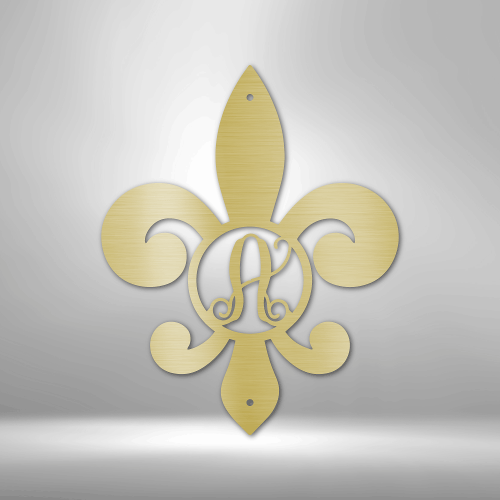 Fleur De Lis Initial - Steel Sign