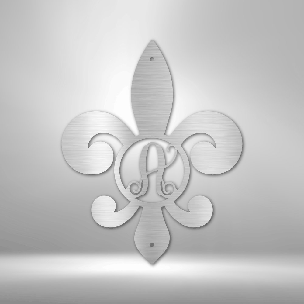 Fleur De Lis Initial - Steel Sign