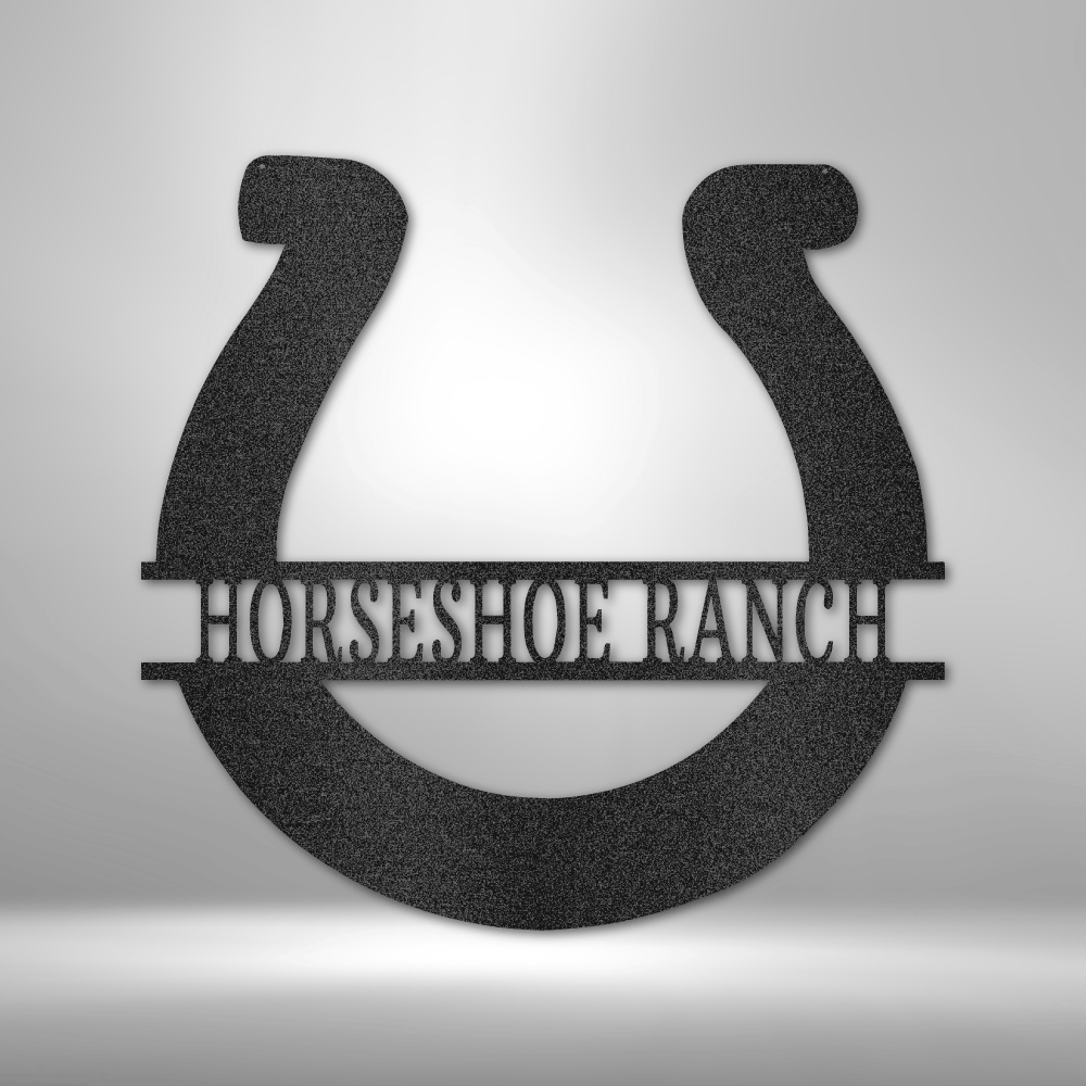 Simple Horseshoe Monogram - Steel Sign