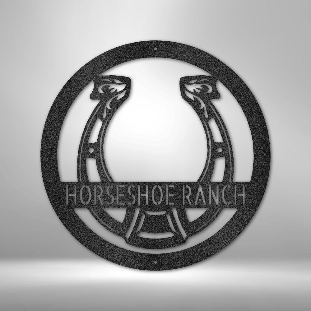 Horseshoe Monogram - Steel Sign