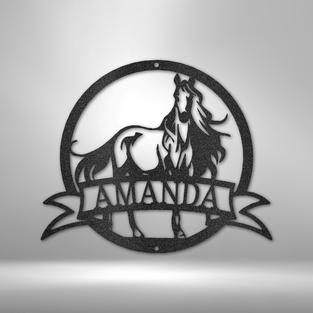 Majestic Horse Monogram - Steel Sign