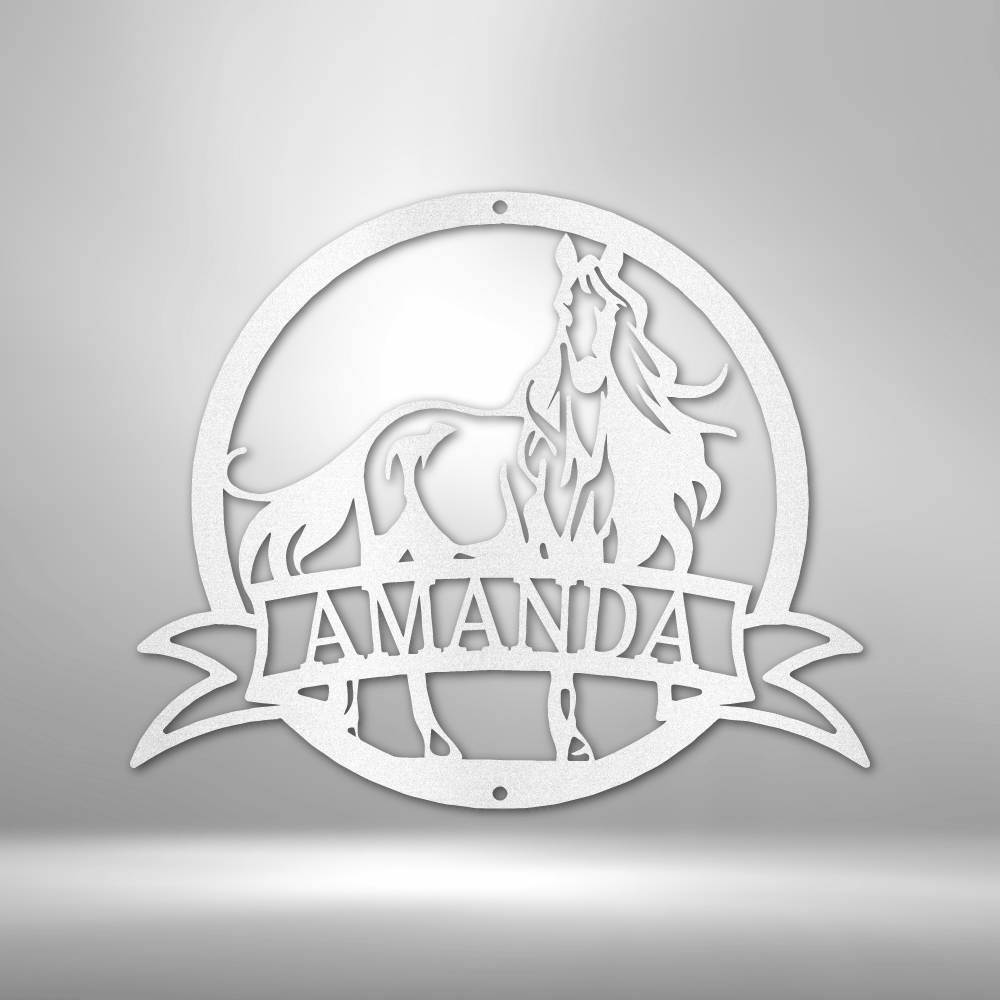 Majestic Horse Monogram - Steel Sign