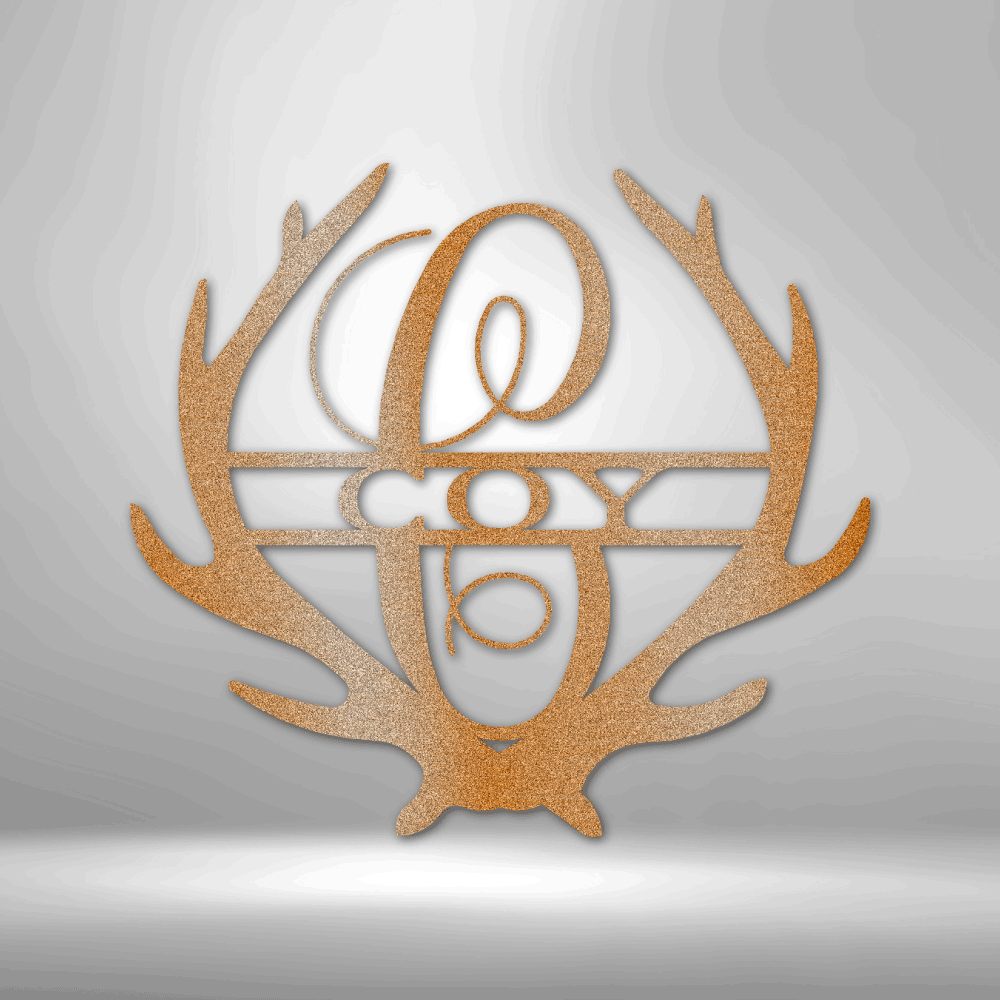 Antler Monogram - Steel Sign